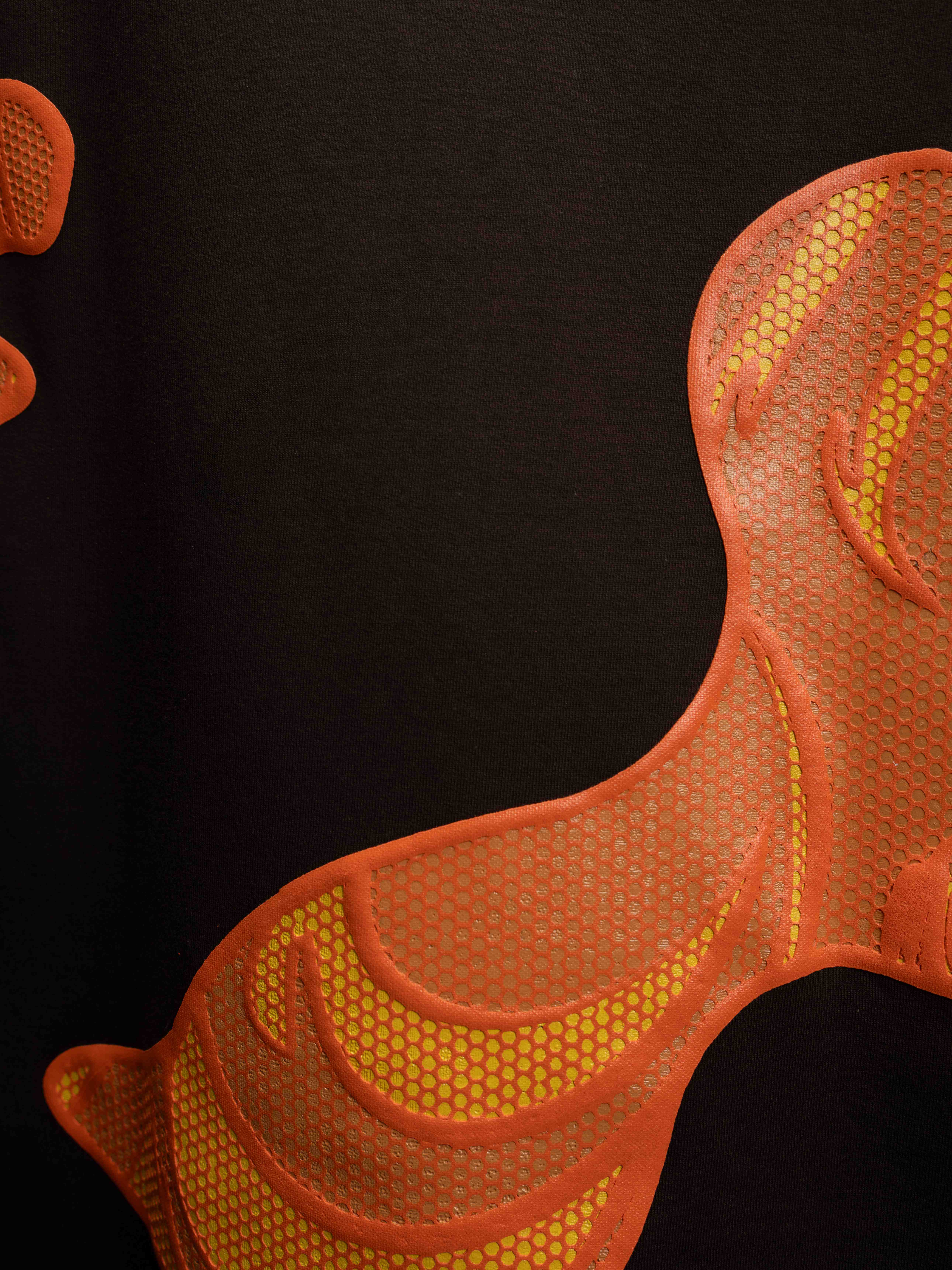 Phoenix T-shirt closeup print view hanging in air