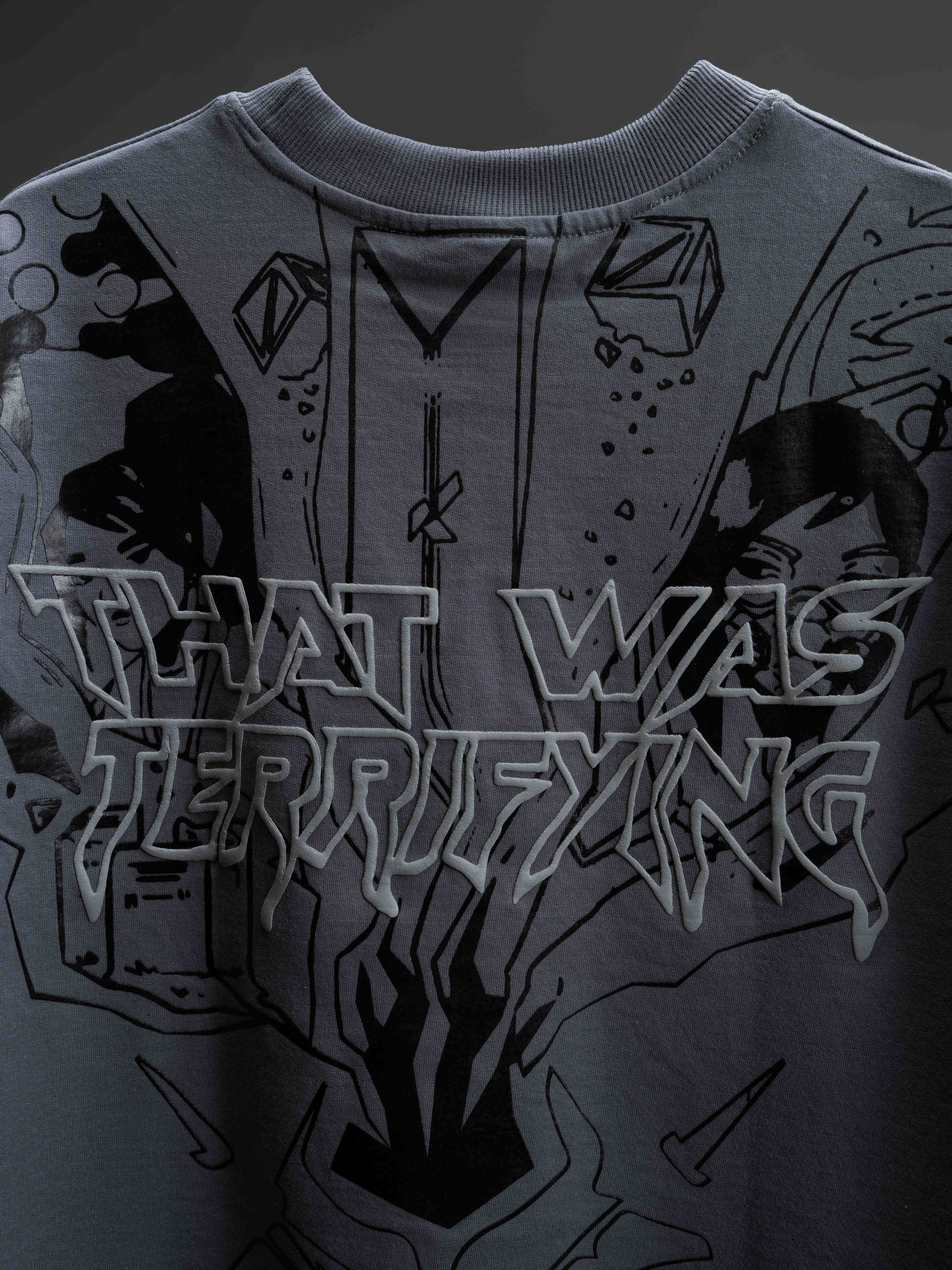 Omen T-shirt hanging backside closeup print